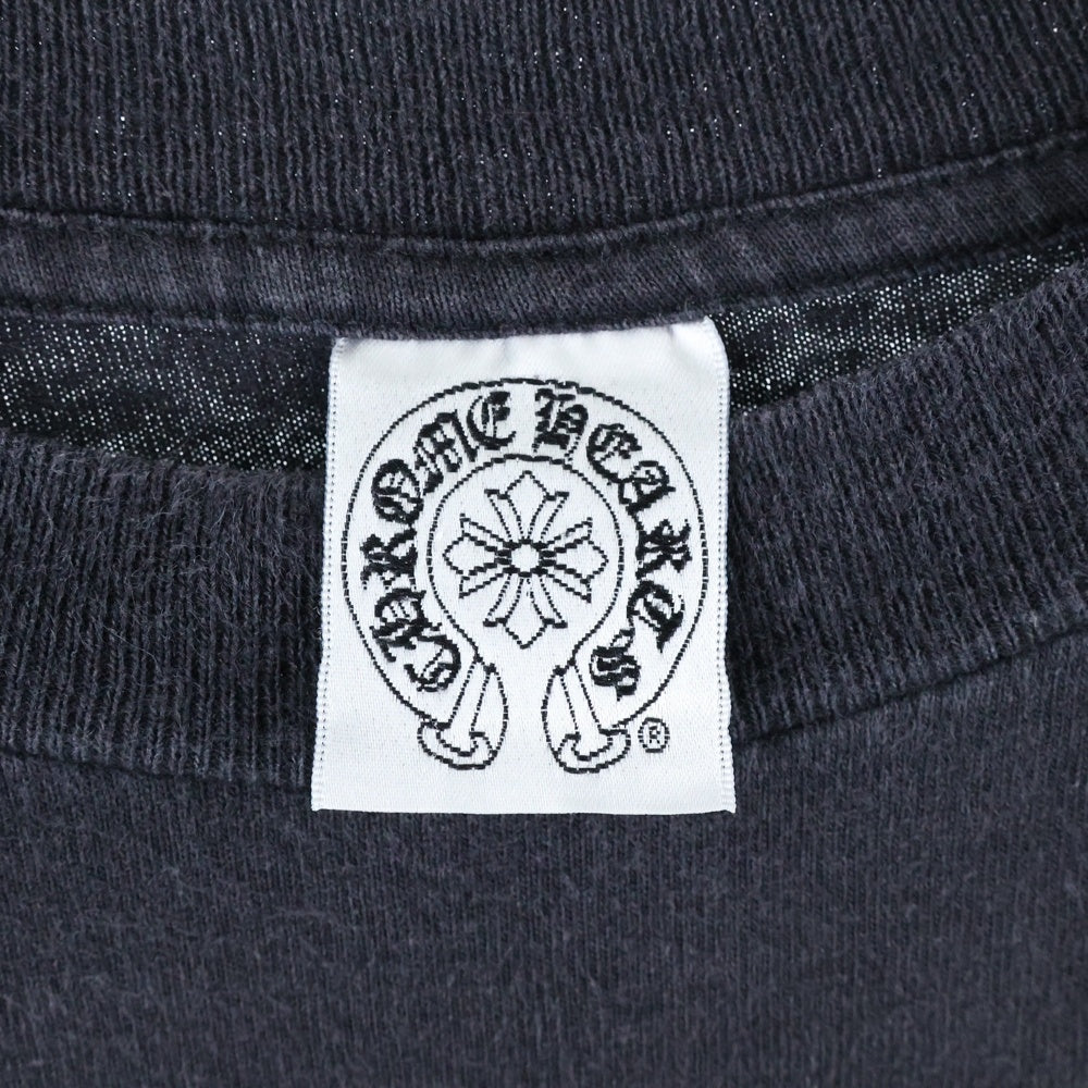 CHROME HEARTS(クロムハーツ) OLD バックホースシュー CHプラスポケット半袖Tシャツ カットソー ブラック/イエロー