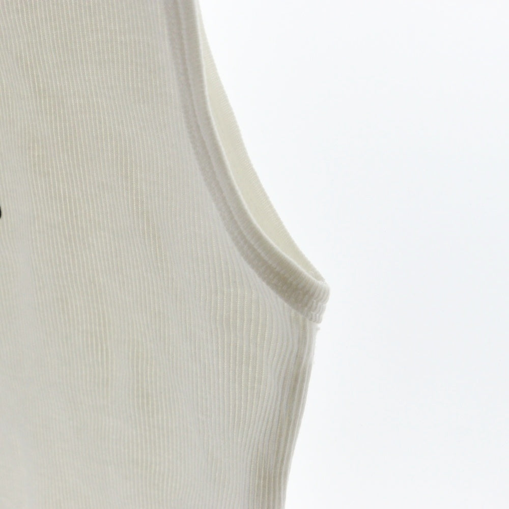 CHROME HEARTS(クロムハーツ) OLD TANK TOP CHクロスロゴデザイン リブタンクトップ ノースリーブカットソー ホワイト