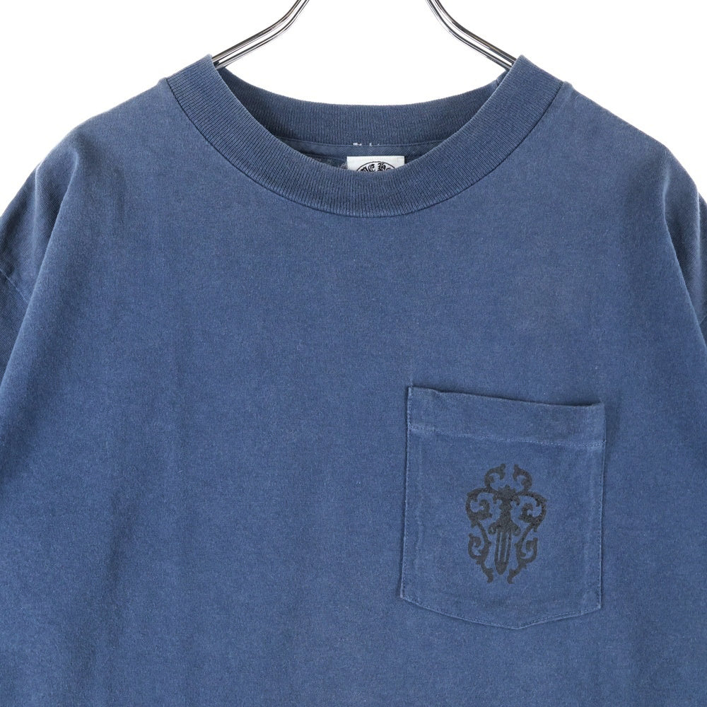 CHROME HEARTS(クロムハーツ) OLD オールド 胸ダガー バックホースシュー 半袖Tシャツ カットソー ブルー