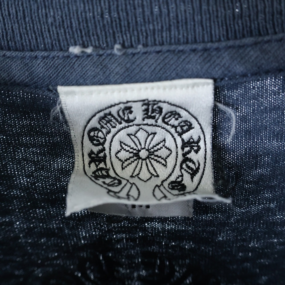 CHROME HEARTS(クロムハーツ) OLD オールド 胸ダガー バックホースシュー 半袖Tシャツ カットソー ブルー