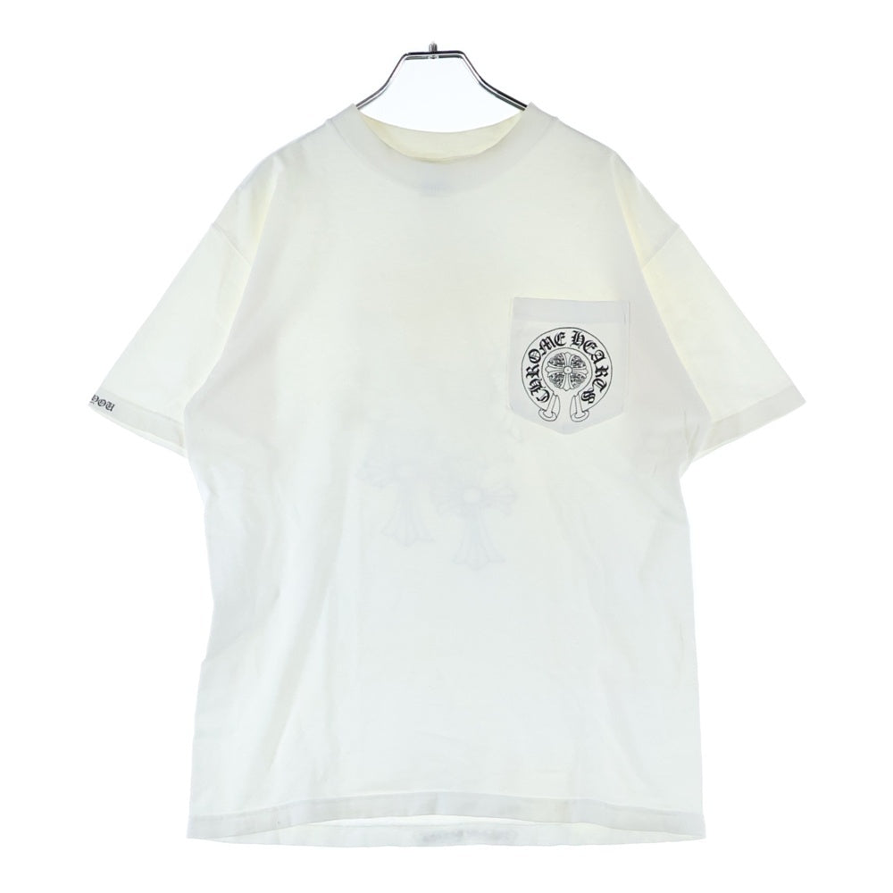 CHROME HEARTS(クロムハーツ) OLD オールドモデル バックセメタリー ホースシュープリントポケット 半袖Tシャツ カットソー ホワイト
