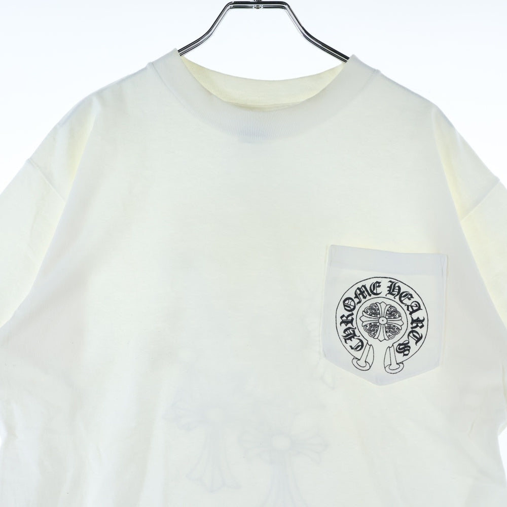 CHROME HEARTS(クロムハーツ) OLD オールドモデル バックセメタリー ホースシュープリントポケット 半袖Tシャツ カットソー ホワイト