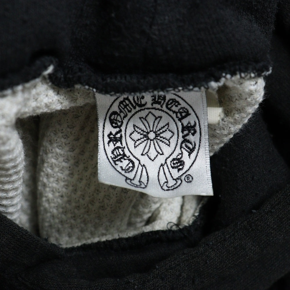 CHROME HEARTS(クロムハーツ) OLD Horseshoe Hoodie オールドモデル 裏地サーマル バックホースシュー プリント プルオーバーパーカー フーディ ブラック