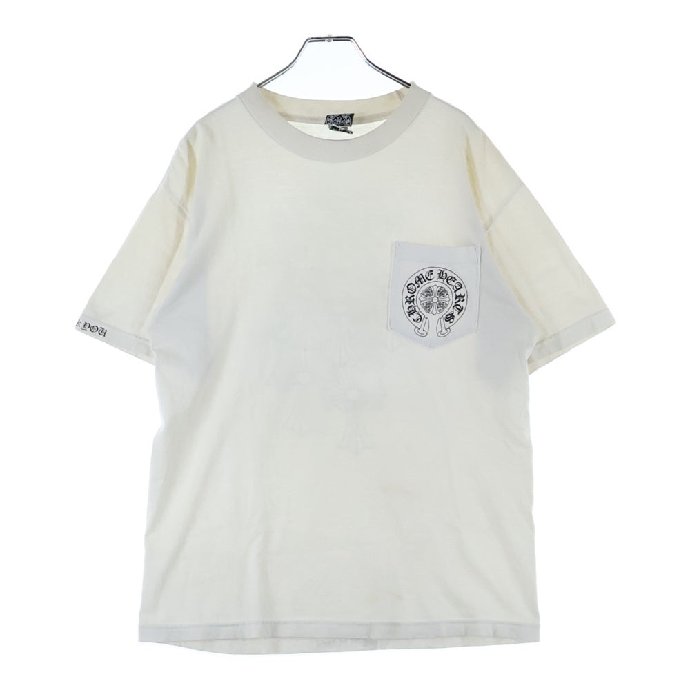CHROME HEARTS(クロムハーツ) OLD オールドモデル バックセメタリー ホースシュープリントポケット 半袖Tシャツ カットソー ホワイト