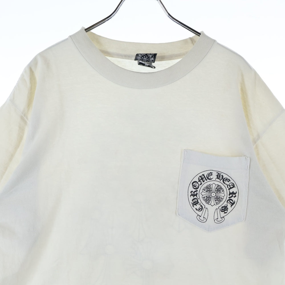 CHROME HEARTS(クロムハーツ) OLD オールドモデル バックセメタリー ホースシュープリントポケット 半袖Tシャツ カットソー ホワイト