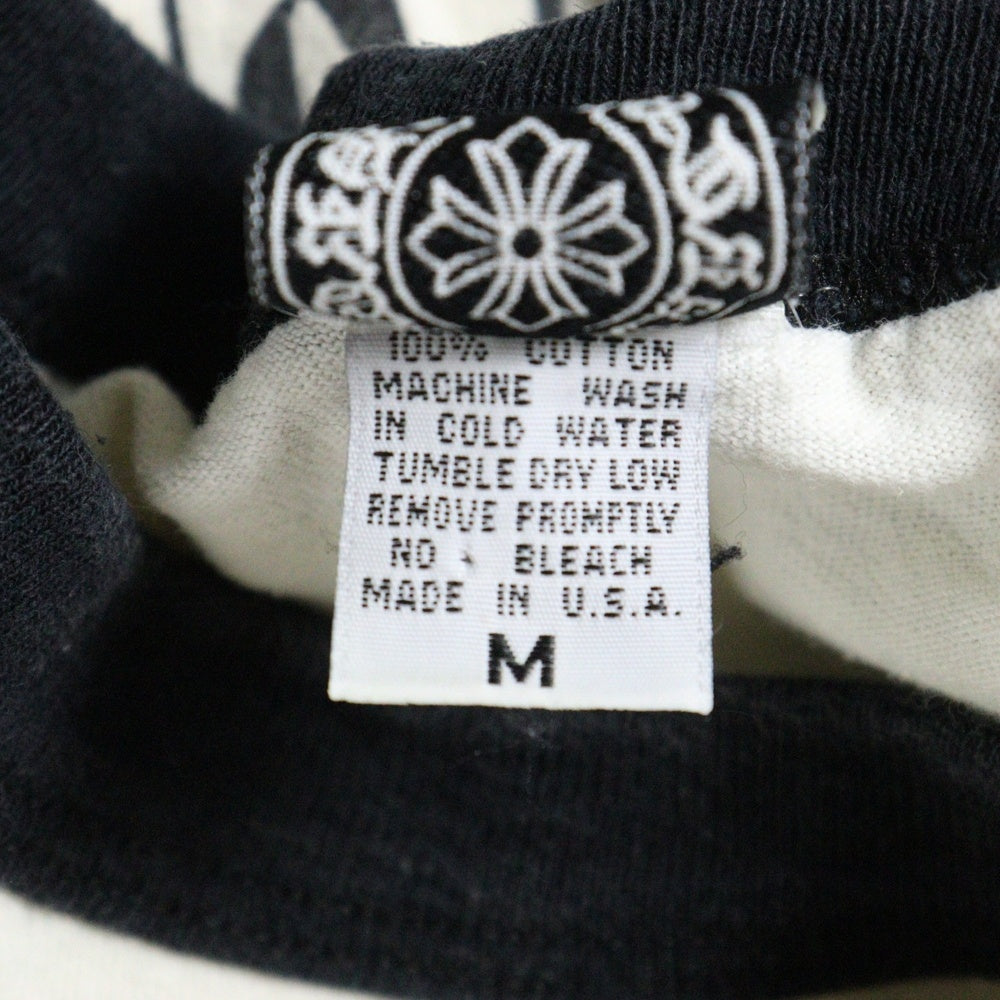 CHROME HEARTS(クロムハーツ) OLD DAGGER LOGO オールドモデル ダガープリント ラグラン 七分丈 クルーネックTシャツ カットソー ブラック/ホワイト