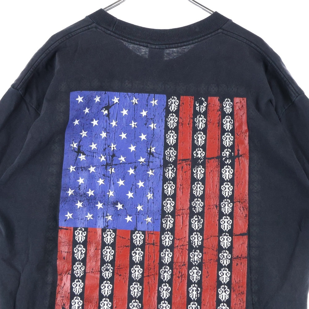 CHROME HEARTS(クロムハーツ) OLD AMERICAN FLAG TEE オールド アメリカンフラッグTシャツ 星条旗 ホースシュープリント 半袖カットソー ブラック