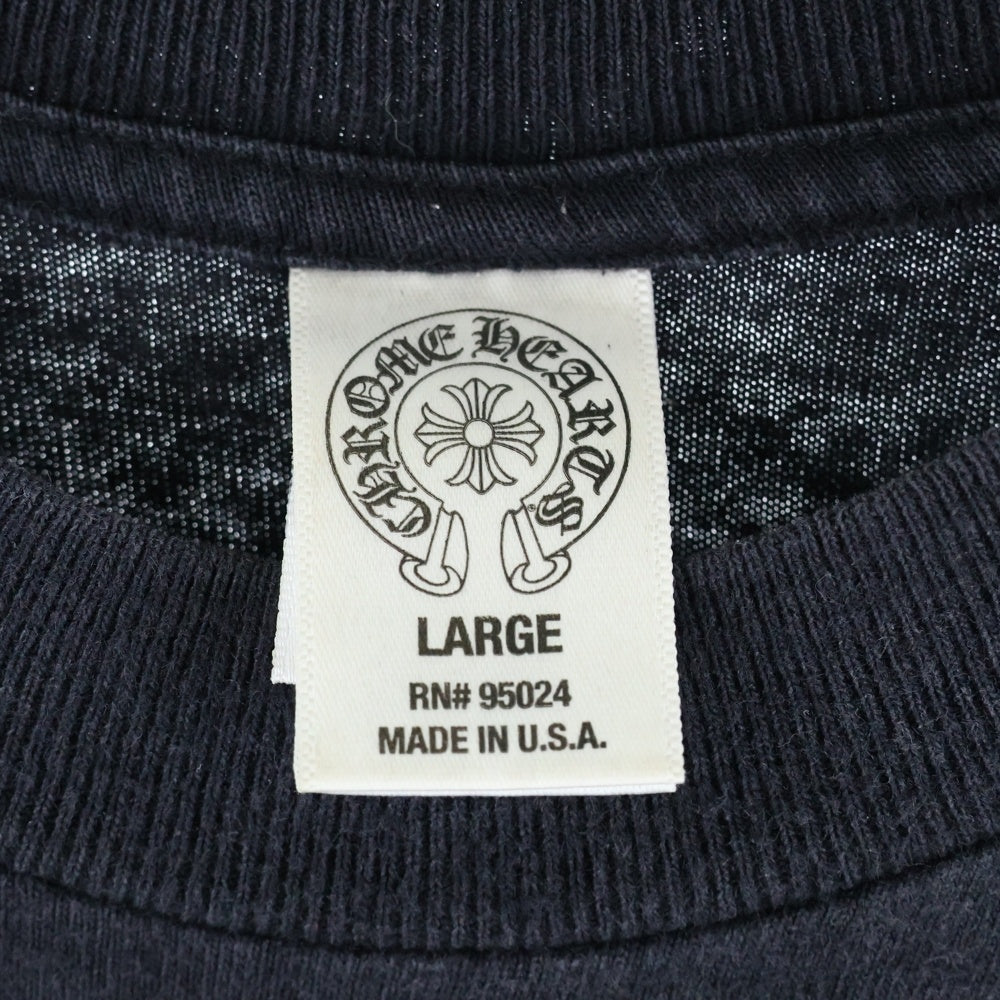 CHROME HEARTS(クロムハーツ) OLD AMERICAN FLAG TEE オールド アメリカンフラッグTシャツ 星条旗 ホースシュープリント 半袖カットソー ブラック