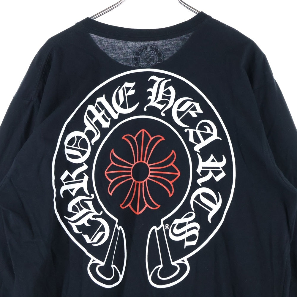 CHROME HEARTS(クロムハーツ) CH L S 1 STAFFバックホースシュープリント長袖カットソー ブラック