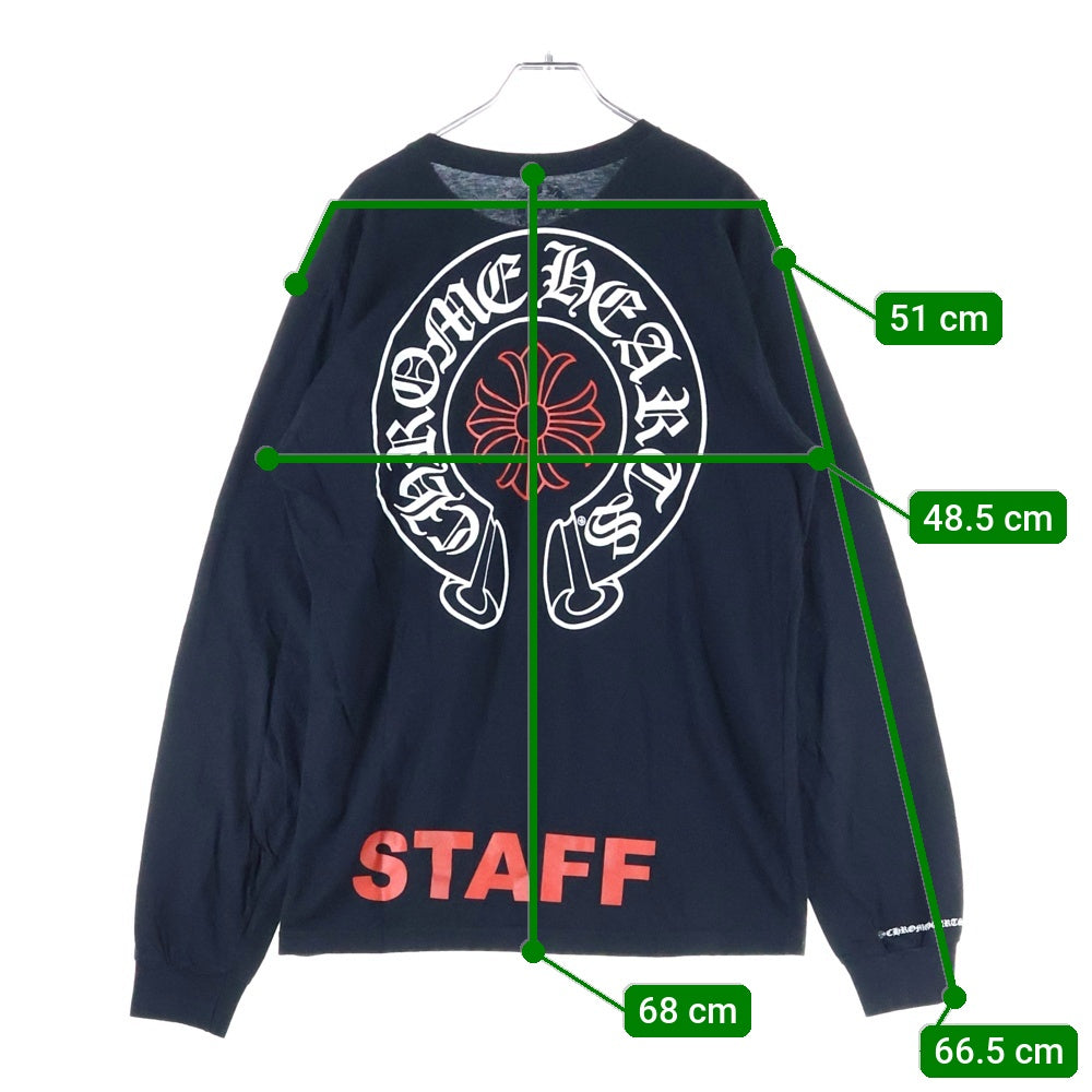 CHROME HEARTS(クロムハーツ) CH L S 1 STAFFバックホースシュープリント長袖カットソー ブラック