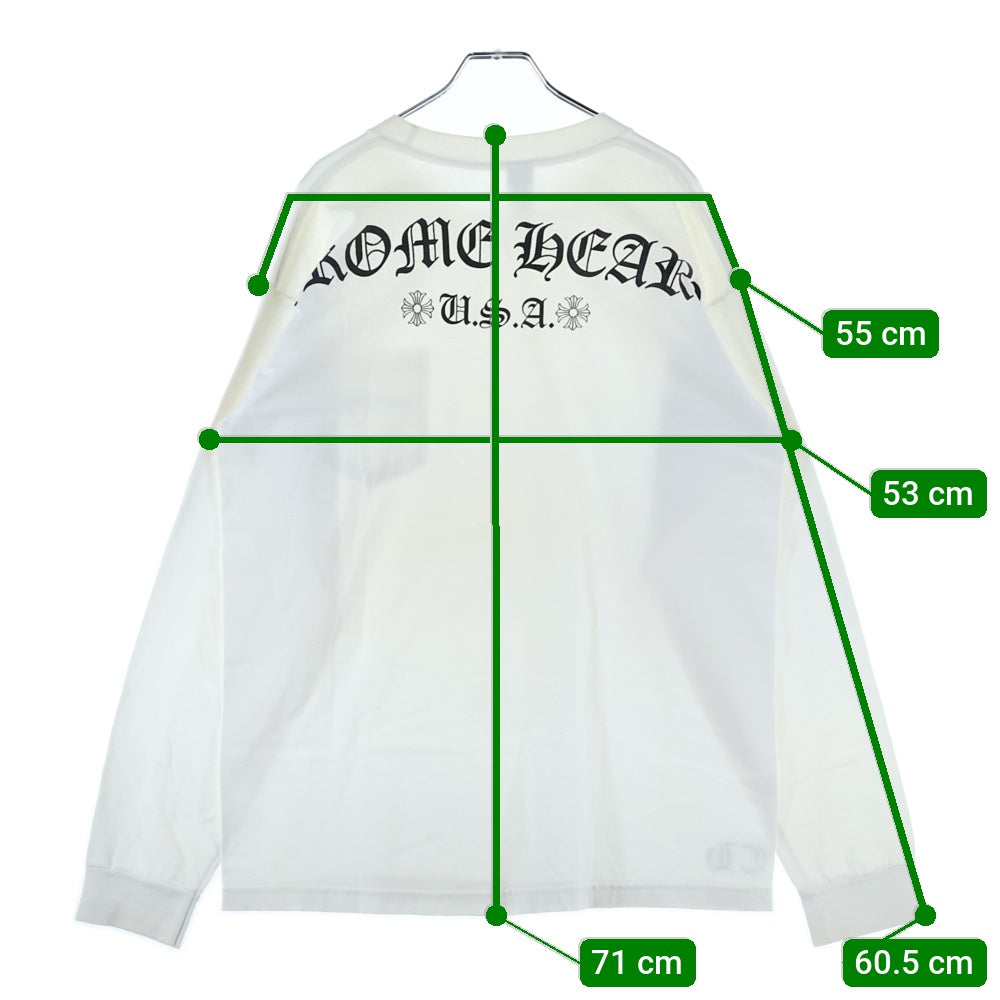 CHROME HEARTS(クロムハーツ) USA Arch Logo L/S Tee アーチロゴ USA 長袖Tシャツ ホワイト