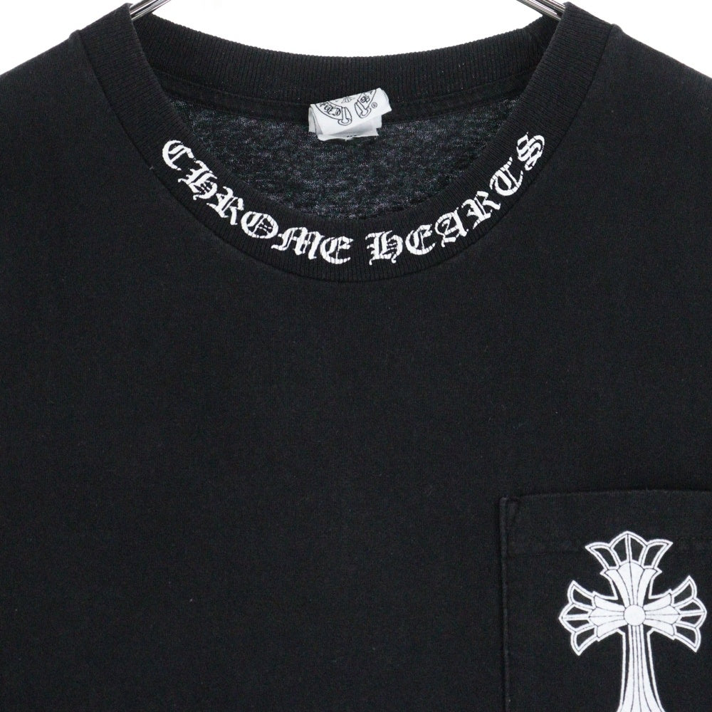 CHROME HEARTS(クロムハーツ) OLD DOUBLE CH CROSS Neck Logo オールド ダブルCHクロス ネックロゴ 両面プリント 半袖Tシャツ ブラック