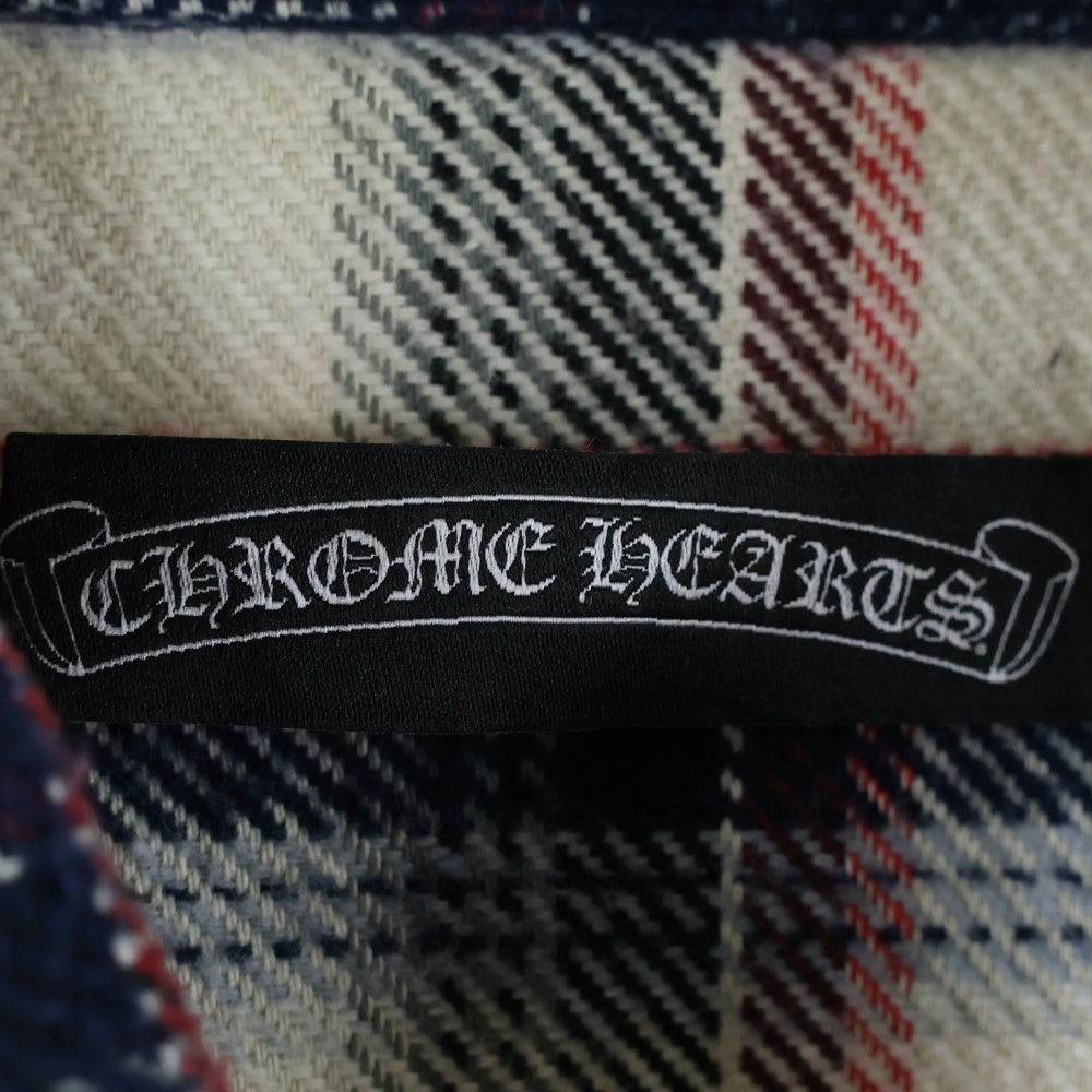 CHROME HEARTS(クロムハーツ) WESTERN ウェスタン フローラルクロスボタン クロスパッチ付き クロスボタン 長袖シャツ レッド