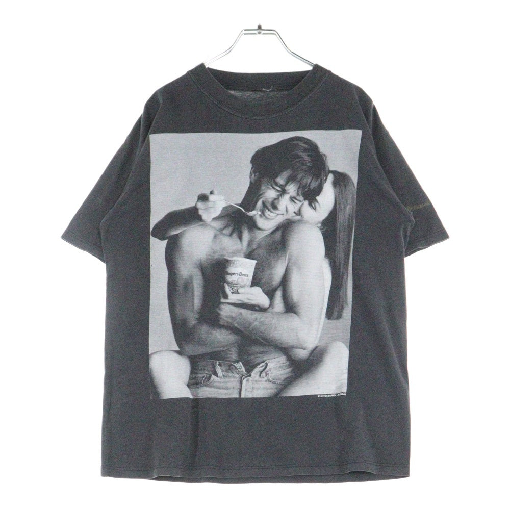 VINTAGE(ヴィンテージ) 90s Haagen Dazs hold toght TEE ハーゲンダッツ フォトプリント 半袖Tシャツ カットソー ブラック
