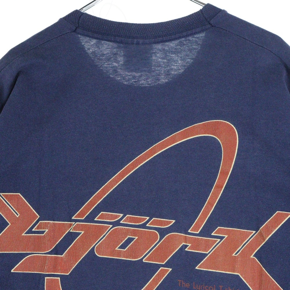 VINTAGE(ヴィンテージ) 90s BJORK 1994 THE LYRICAL TEXT NAVY TEE ビョーク 両面プリント半袖Tシャツ カットソー ネイビー