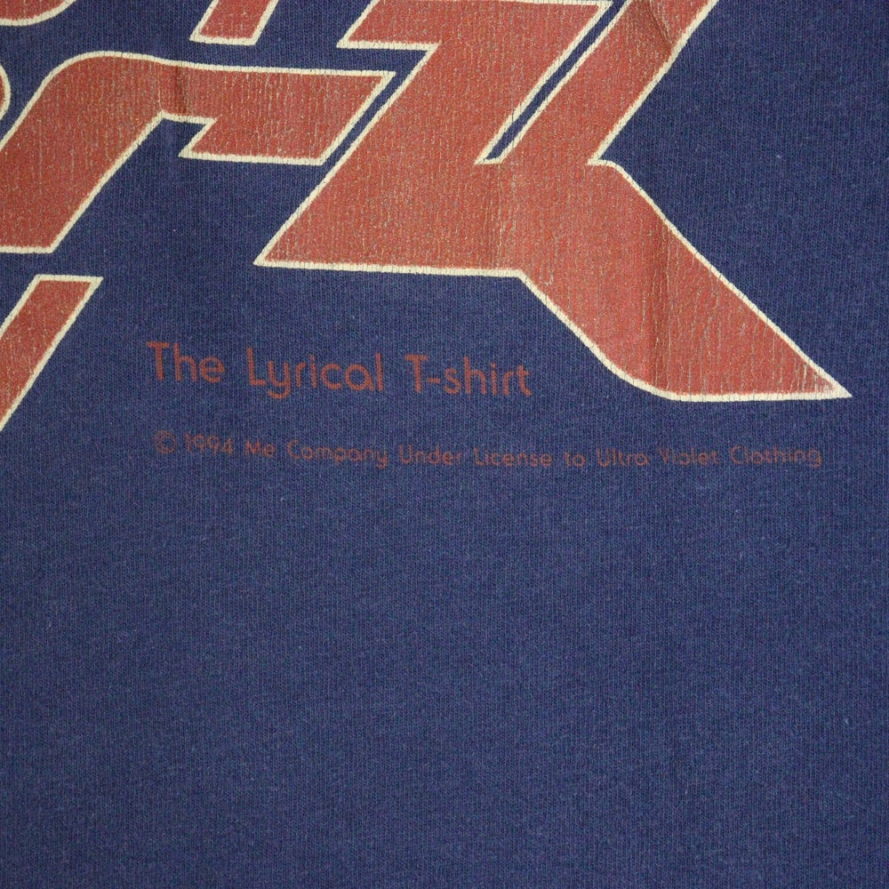 VINTAGE(ヴィンテージ) 90s BJORK 1994 THE LYRICAL TEXT NAVY TEE ビョーク 両面プリント半袖Tシャツ カットソー ネイビー