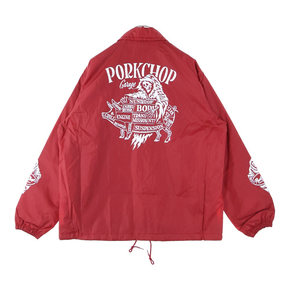 MASSES(マシス) ×PORKCHOP NYLON JKT REAPER P コーチジャケット レッド