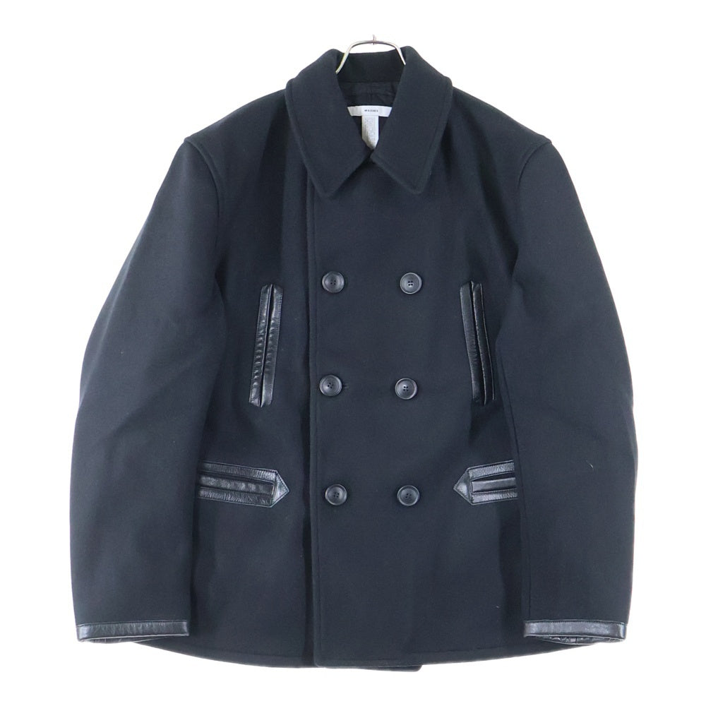 MASSES(マシス) P COAT レザー切り替え コート アウター ブラック