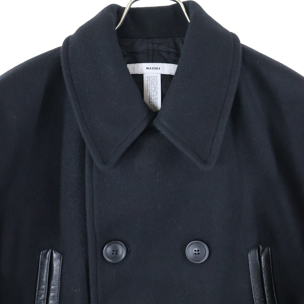 MASSES(マシス) P COAT レザー切り替え コート アウター ブラック