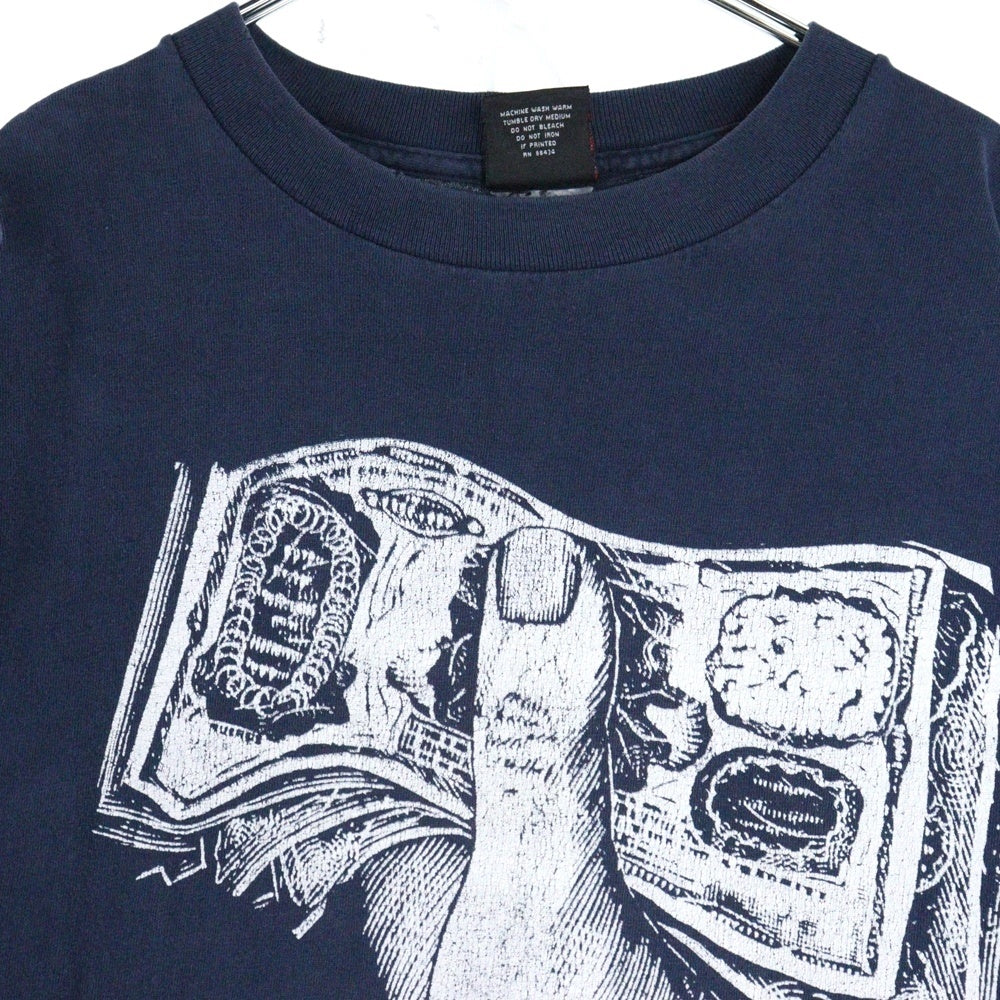 VINTAGE(ヴィンテージ) 90s RAGE AGAINST THE MACHINE WHO IS BEYOND THE LAW NORTH AMERICAN TOUR 1997 レイジアゲインストザマシーン 両面プリント 半袖Tシャツ カットソー ネイビー