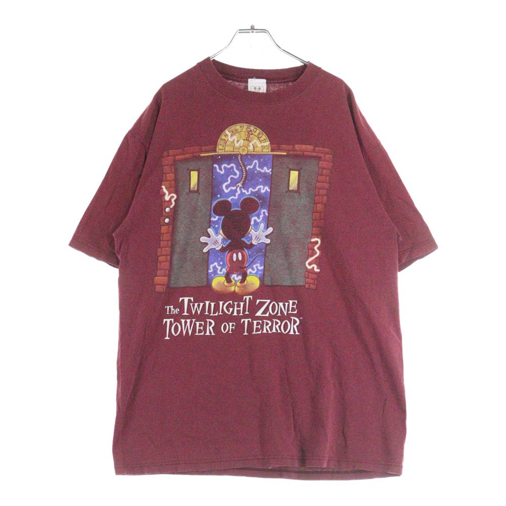 VINTAGE(ヴィンテージ) 90s Disney The Twilight Zone Tower of Terror ディズニー タワーオブテラー 半袖Tシャツ カットソー バーガンディ