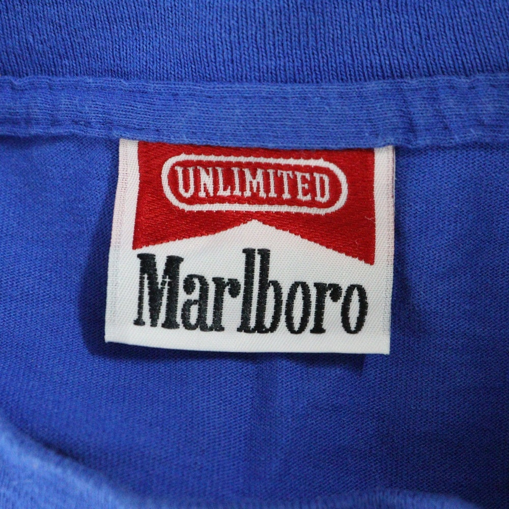 VINTAGE(ヴィンテージ) 90s Marlboro UNLIMITED COYOTE POCKET TEE マルボロ コヨーテ ポケット Tシャツ 半袖カットソー ブルー