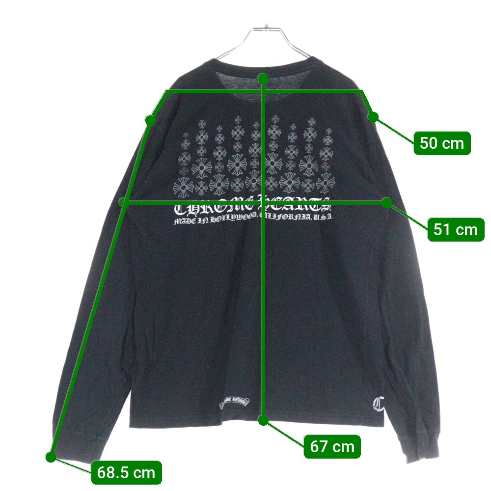 CHROME HEARTS(クロムハーツ) CHプラスプリント 長袖Tシャツ ロングスリーブ ブラック