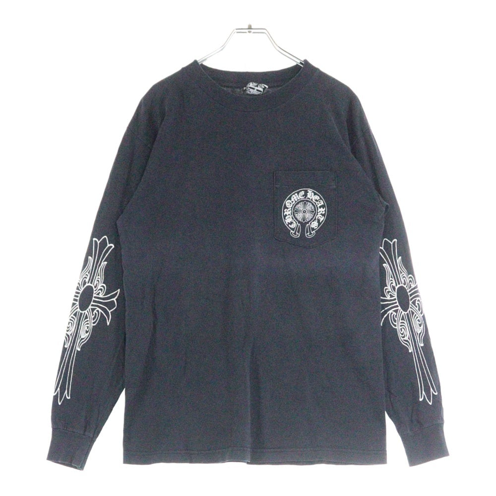 CHROME HEARTS(クロムハーツ) OLD HORSESHOE ホースシュープリント 長袖Tシャツ ロングスリーブ ブラック