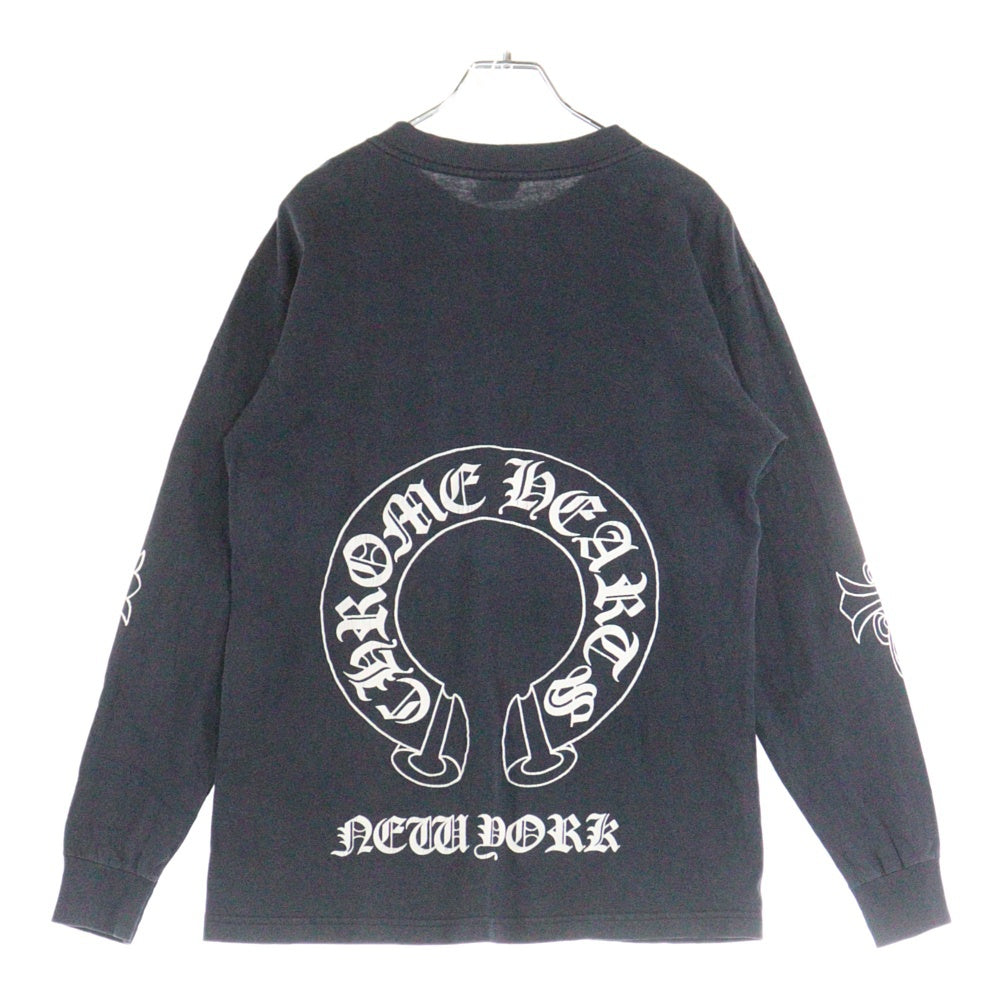 CHROME HEARTS(クロムハーツ) OLD HORSESHOE ホースシュープリント 長袖Tシャツ ロングスリーブ ブラック