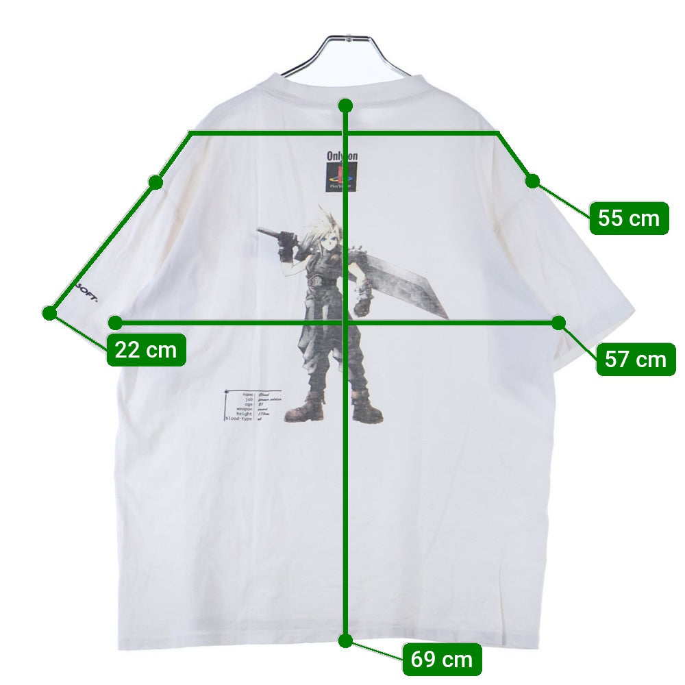 VINTAGE(ヴィンテージ) 90S FF7 Final Fantasy CLOUD STRIFE ファイナルファンタジー クラウド 半袖Tシャツ カットソー ホワイト