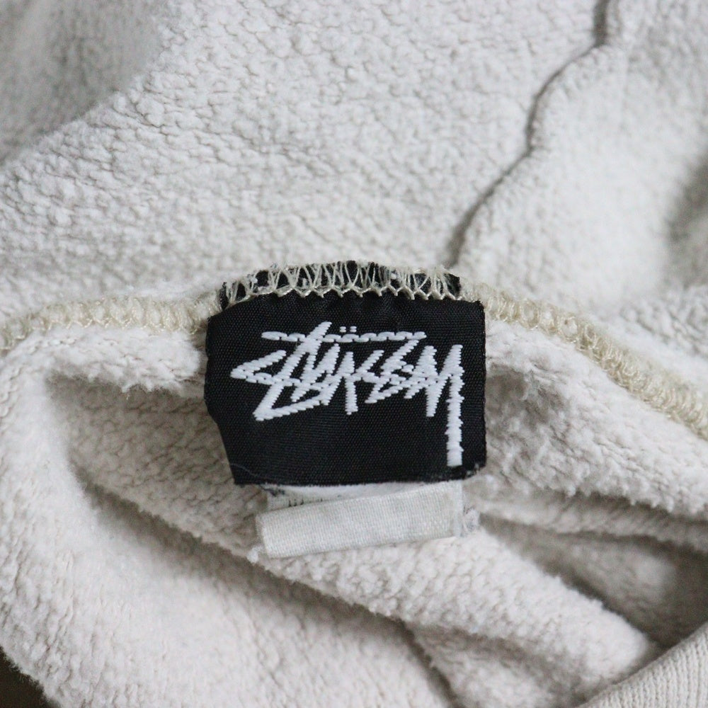 STUSSY(ステューシー) 80S OLD STUSSY 黒タグ ストックロゴ刺繍 プルオーバーパーカー ホワイト