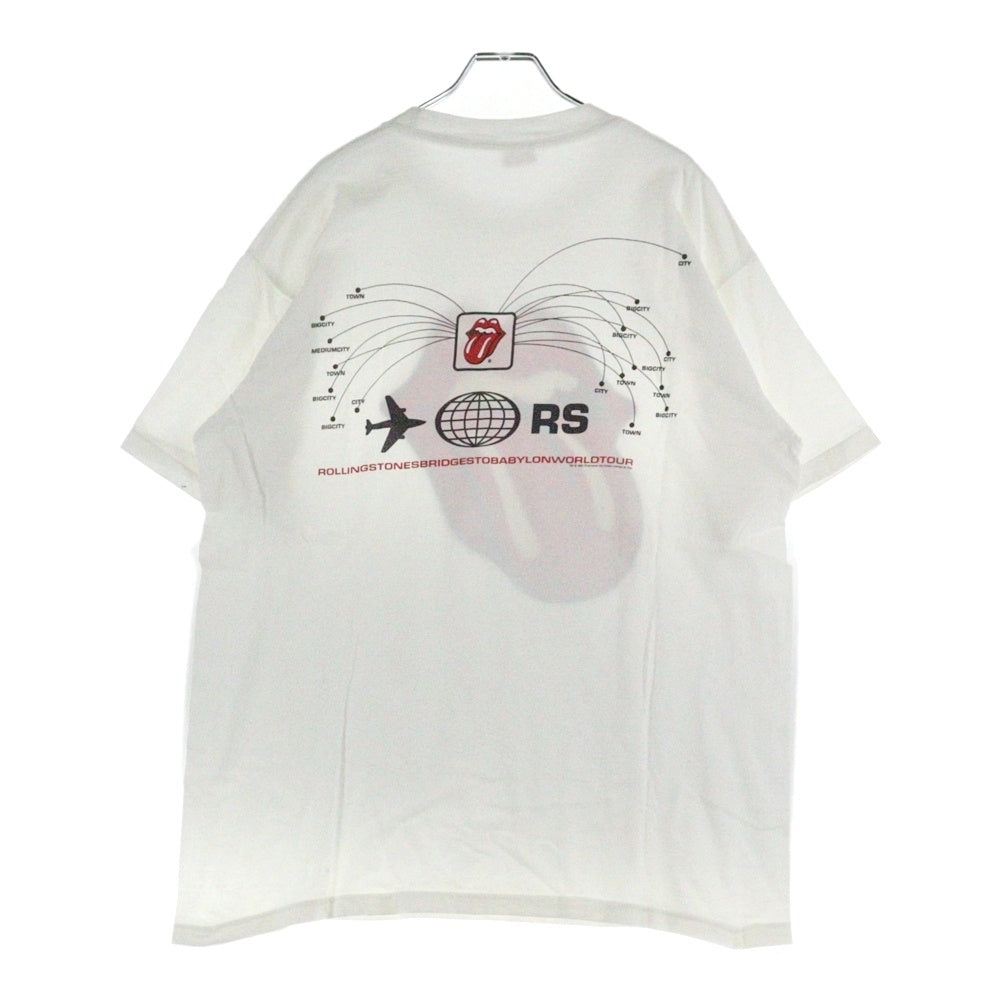 VINTAGE(ヴィンテージ) 90S ROLLING STONES 1997 BRIDGES TO BABYLON WORLD TOUR ローリングストーンズ 両面プリント 半袖Tシャツ ホワイト
