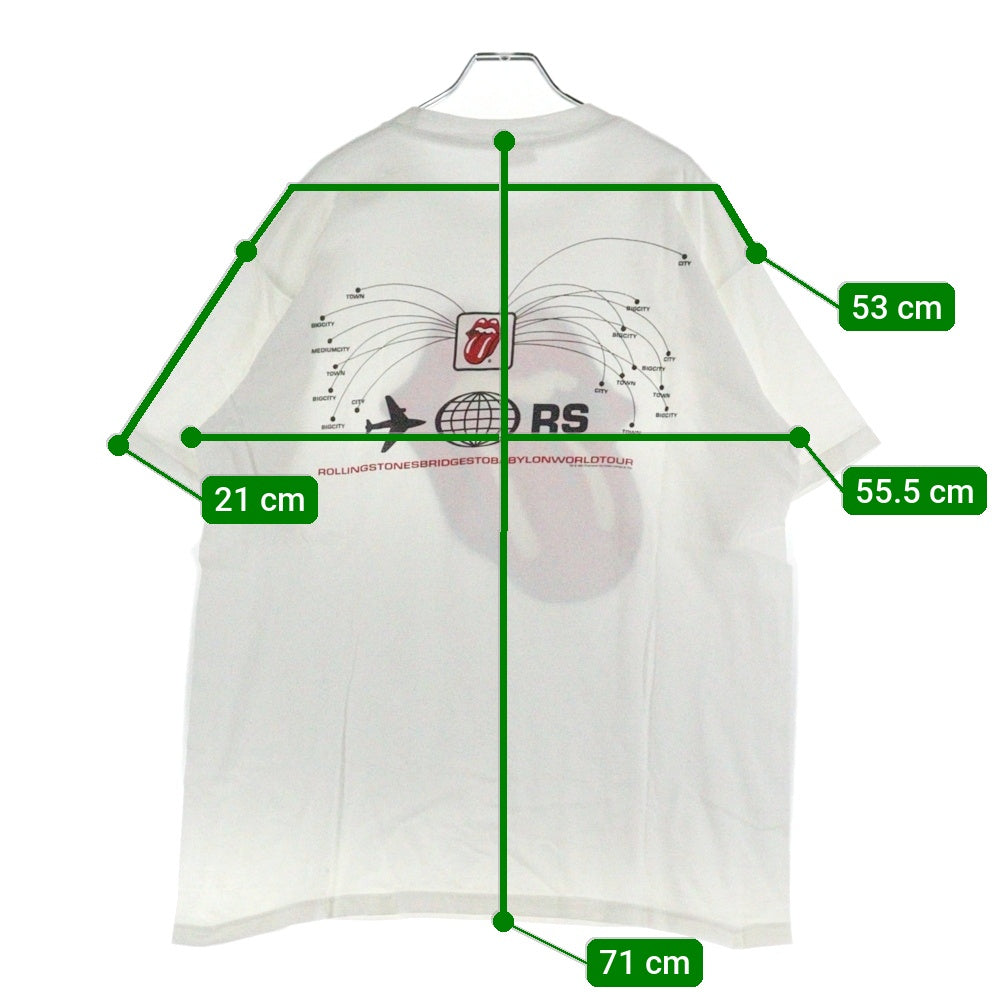 VINTAGE(ヴィンテージ) 90S ROLLING STONES 1997 BRIDGES TO BABYLON WORLD TOUR ローリングストーンズ 両面プリント 半袖Tシャツ ホワイト
