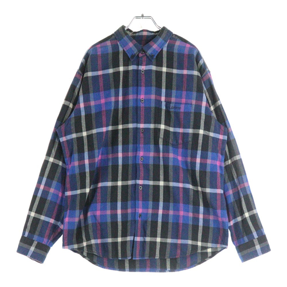 SUPREME(シュプリーム) 23AW Plaid Flannel Shirt タータンチェック フランネルシャツ 長袖シャツ ブルー