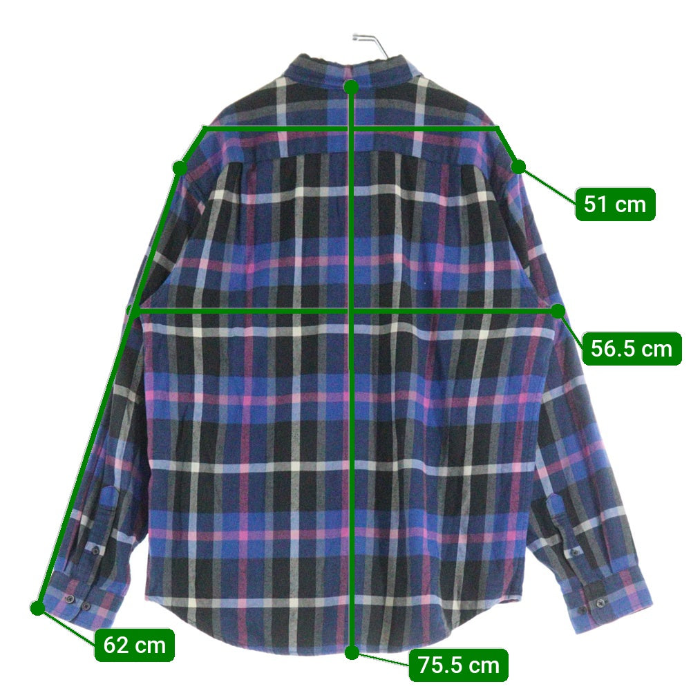 SUPREME(シュプリーム) 23AW Plaid Flannel Shirt タータンチェック フランネルシャツ 長袖シャツ ブルー