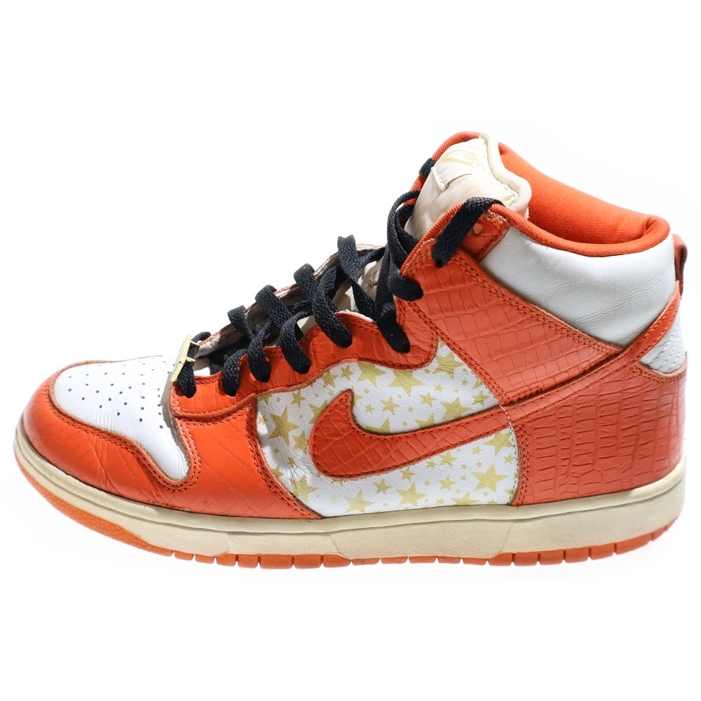 NIKE(ナイキ) SUPREME DUNK HIGH PRO ×シュプリーム ダンク ハイカットスニーカー オレンジ/ホワイト US9.5/27.5cm 307385-181