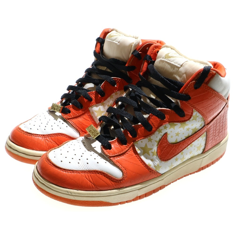 NIKE(ナイキ) SUPREME DUNK HIGH PRO ×シュプリーム ダンク ハイカットスニーカー オレンジ/ホワイト US9.5/27.5cm 307385-181