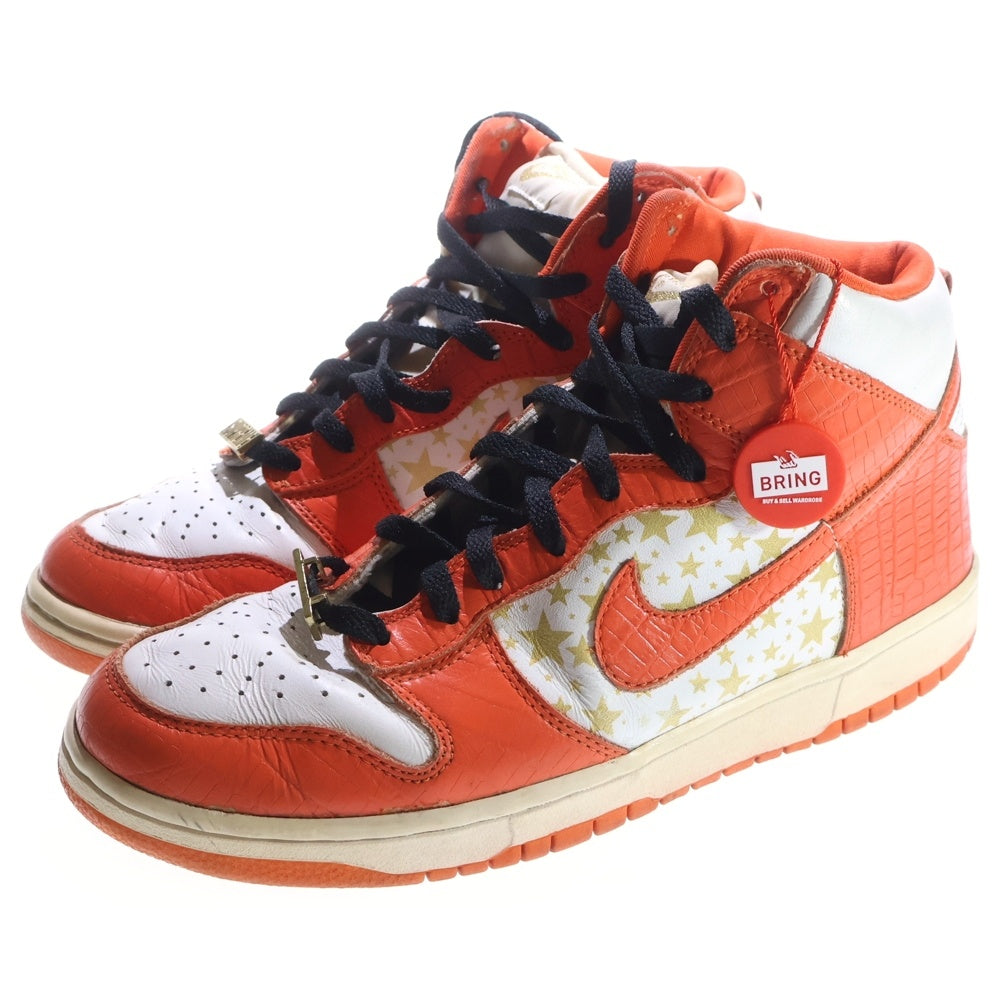 NIKE(ナイキ) SUPREME DUNK HIGH PRO ×シュプリーム ダンク ハイカットスニーカー オレンジ/ホワイト US9.5/27.5cm 307385-181
