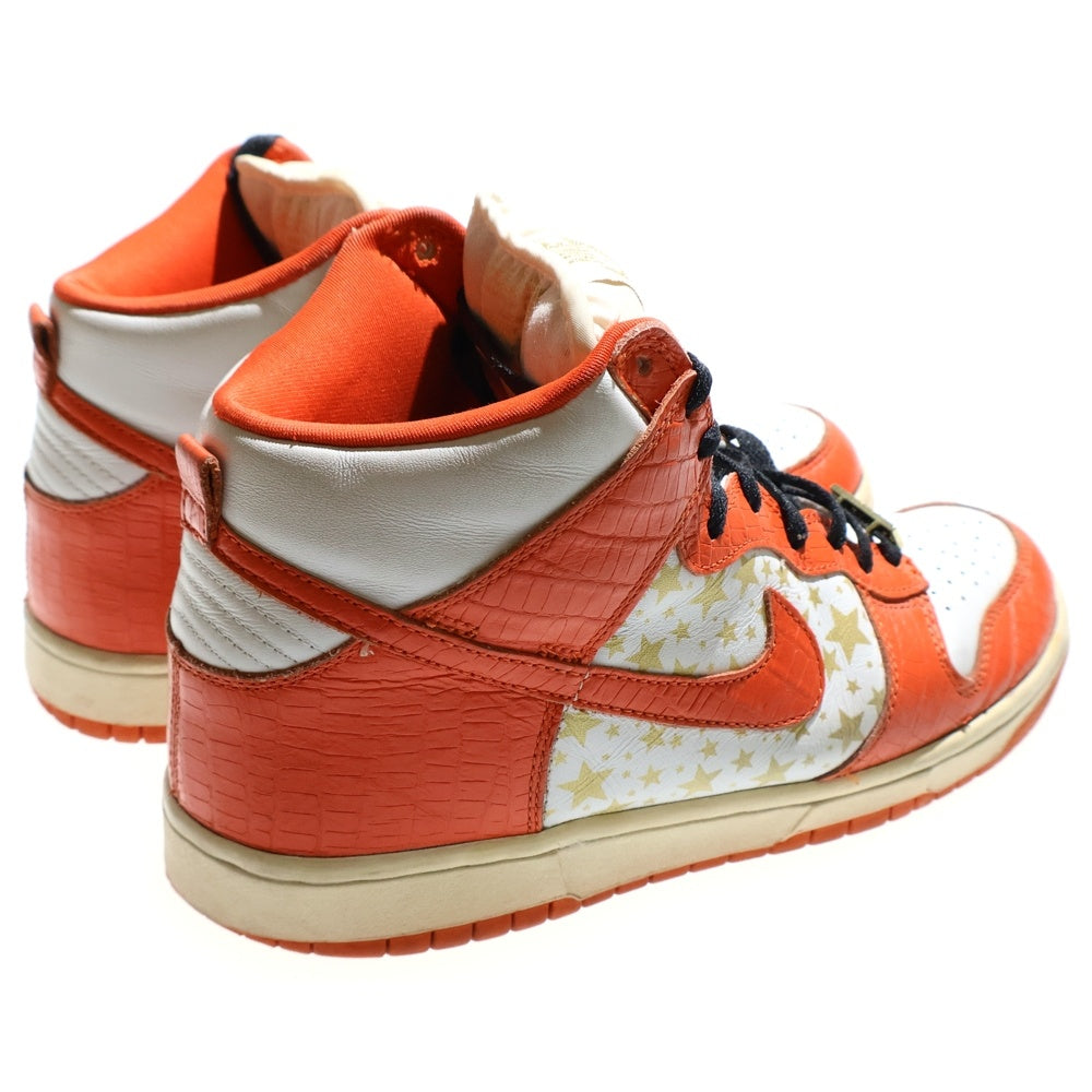 NIKE(ナイキ) SUPREME DUNK HIGH PRO ×シュプリーム ダンク ハイカットスニーカー オレンジ/ホワイト US9.5/27.5cm 307385-181