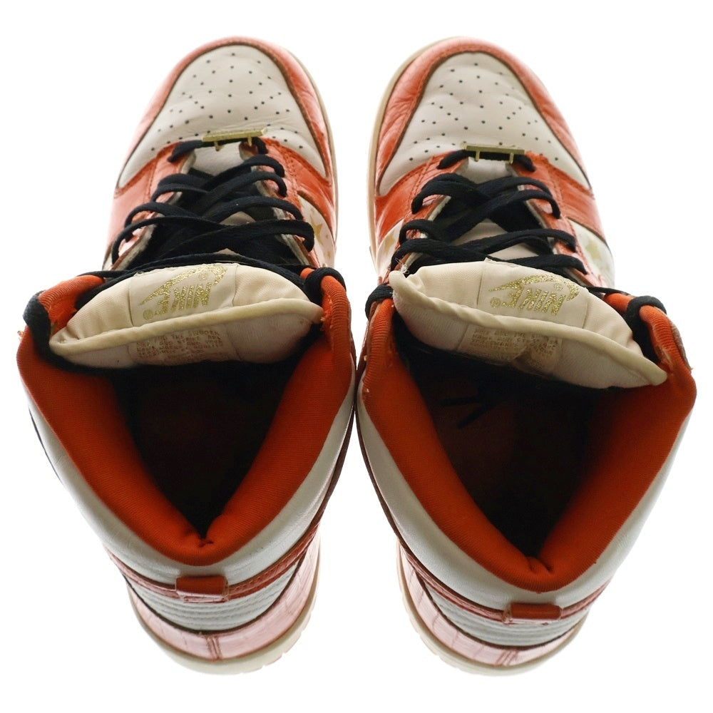 NIKE(ナイキ) SUPREME DUNK HIGH PRO ×シュプリーム ダンク ハイカットスニーカー オレンジ/ホワイト US9.5/27.5cm 307385-181