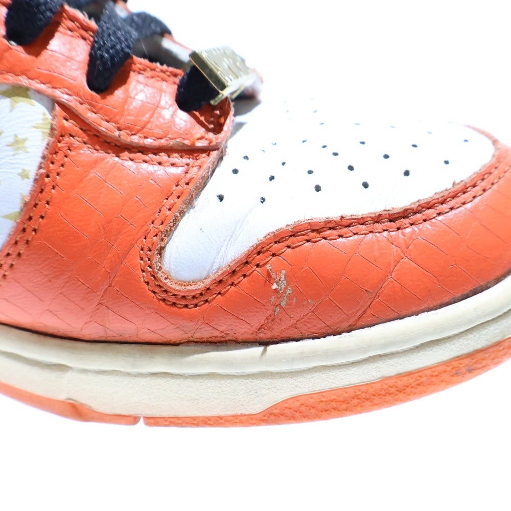 NIKE(ナイキ) SUPREME DUNK HIGH PRO ×シュプリーム ダンク ハイカットスニーカー オレンジ/ホワイト US9.5/27.5cm 307385-181