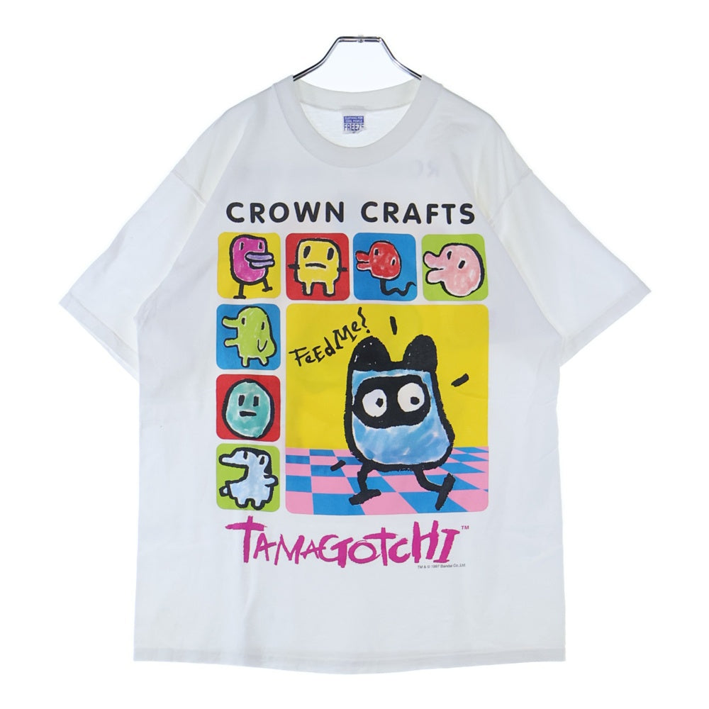 VINTAGE(ヴィンテージ) 90s Tamagotchi TEE たまごっち 両面プリント半袖Tシャツ カットソーホワイト