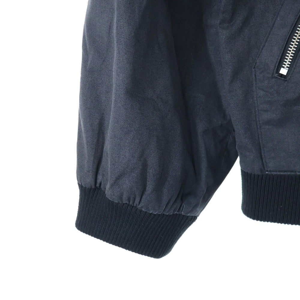 RAF SIMONS(ラフシモンズ) 01AW Riot Riot Riot期 Waxed Detachable Zip Bomber Jacket ワックス デタッチャブルデザイン ジップアップ ボンバージャケット ブラック