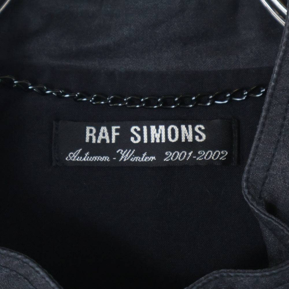 RAF SIMONS(ラフシモンズ) 01AW Riot Riot Riot期 Waxed Detachable Zip Bomber Jacket ワックス デタッチャブルデザイン ジップアップ ボンバージャケット ブラック