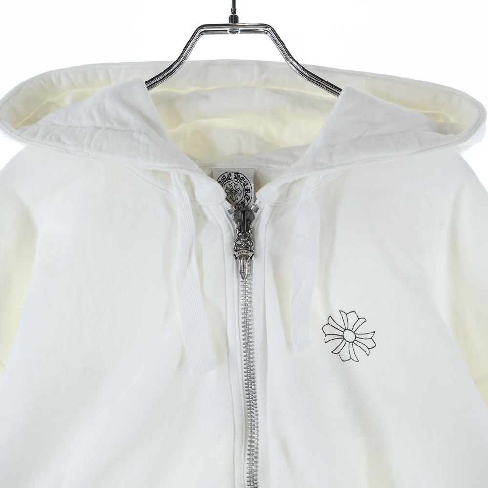 CHROME HEARTS(クロムハーツ) OLD #10ダガー フローラルクロスプリント ジップアップパーカー ホワイト