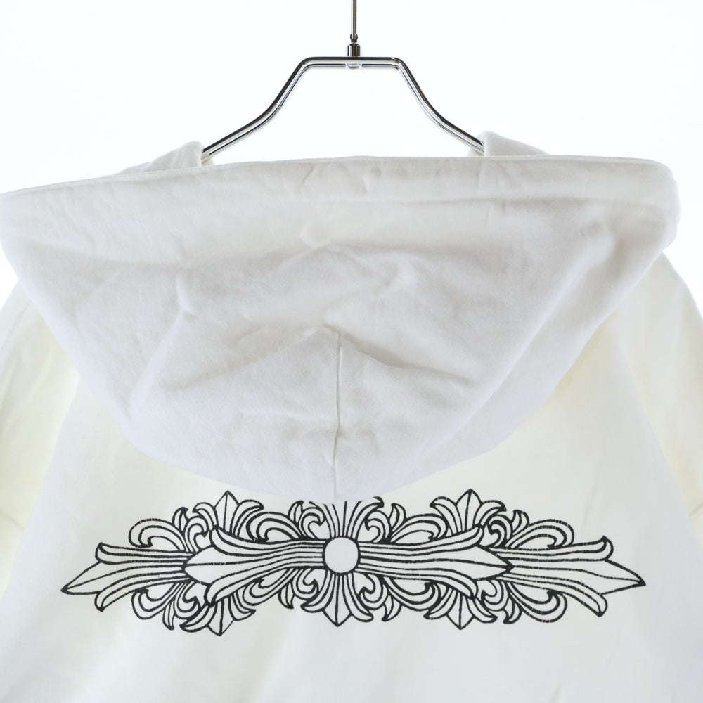 CHROME HEARTS(クロムハーツ) OLD #10ダガー フローラルクロスプリント ジップアップパーカー ホワイト
