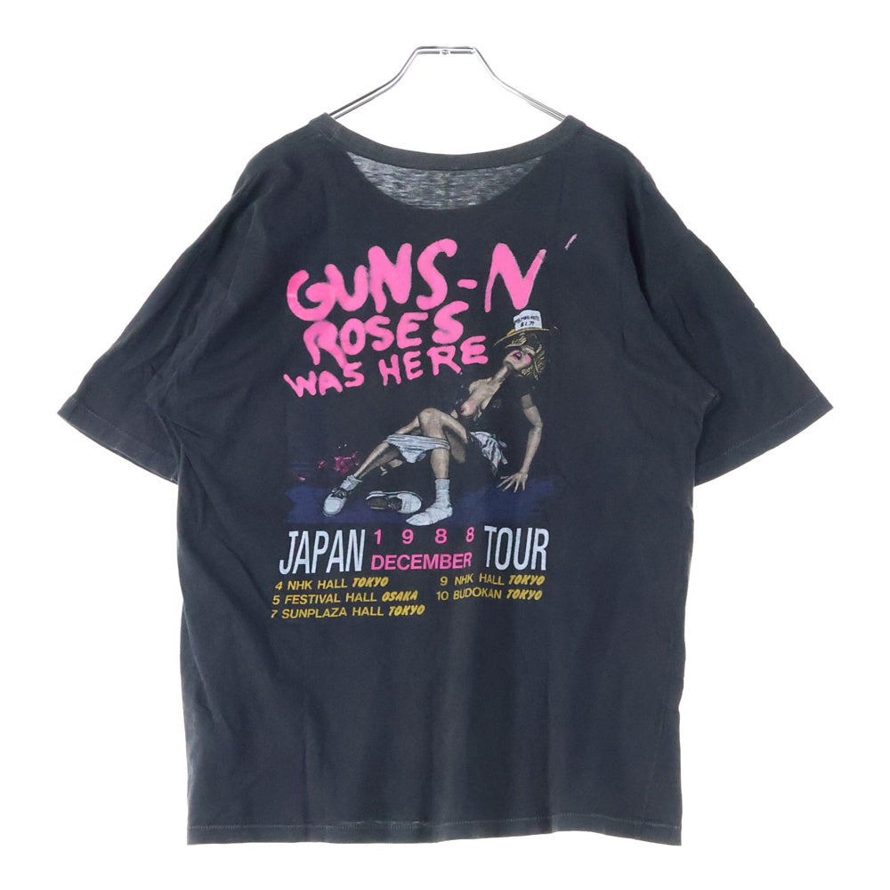 VINTAGE(ヴィンテージ) 80S GUNS N' ROSES JAPAN TOUR 1988 Robert Williams ガンズアンドローゼズ 両面プリント 半袖tシャツ ブラック