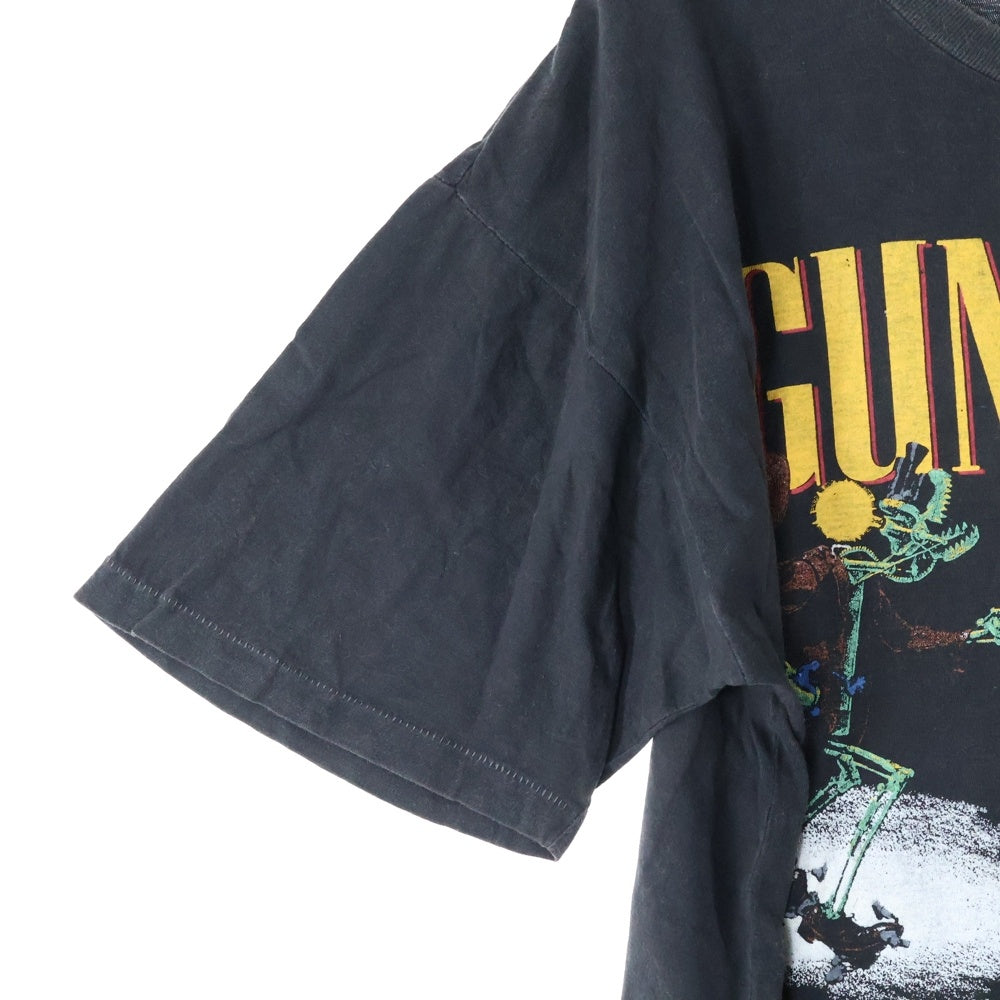 VINTAGE(ヴィンテージ) 80S GUNS N' ROSES JAPAN TOUR 1988 Robert Williams ガンズアンドローゼズ 両面プリント 半袖tシャツ ブラック