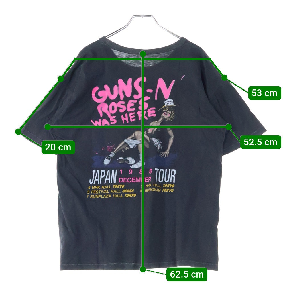 VINTAGE(ヴィンテージ) 80S GUNS N' ROSES JAPAN TOUR 1988 Robert Williams ガンズアンドローゼズ 両面プリント 半袖tシャツ ブラック