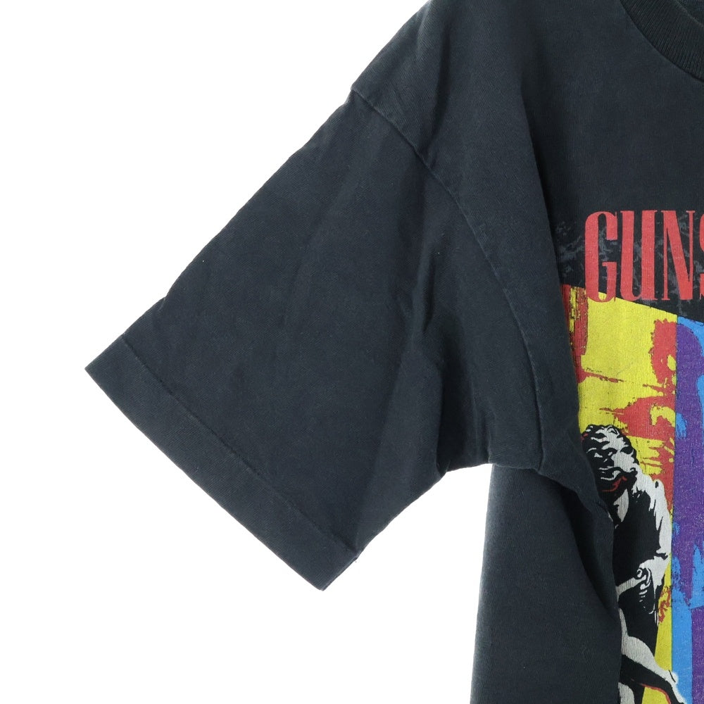 VINTAGE(ヴィンテージ) 90s METALLICA × GUNS N ROSES 1992 NORTH AMERICAN TOUR FAITH NO MORE 両面プリント 半袖tシャツ ブラック